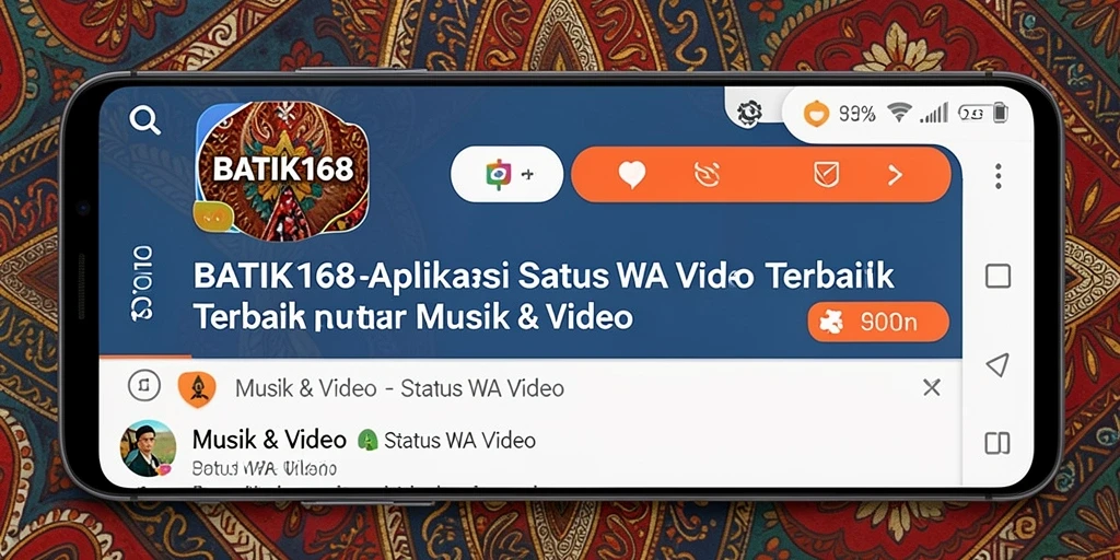 Tampilan antarmuka utama BATIK168 untuk video status musik.