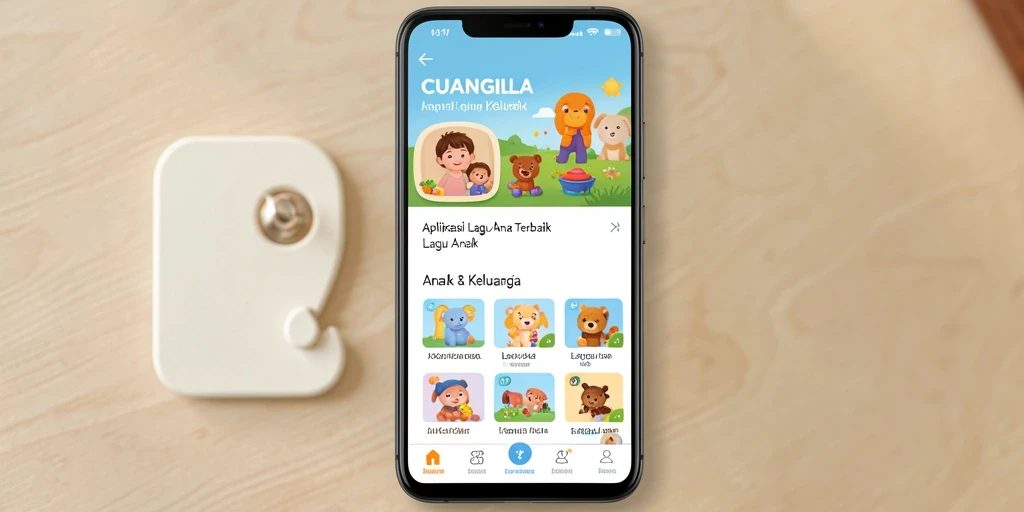 Antarmuka CUANGILA yang ceria dan menarik untuk anak-anak.
