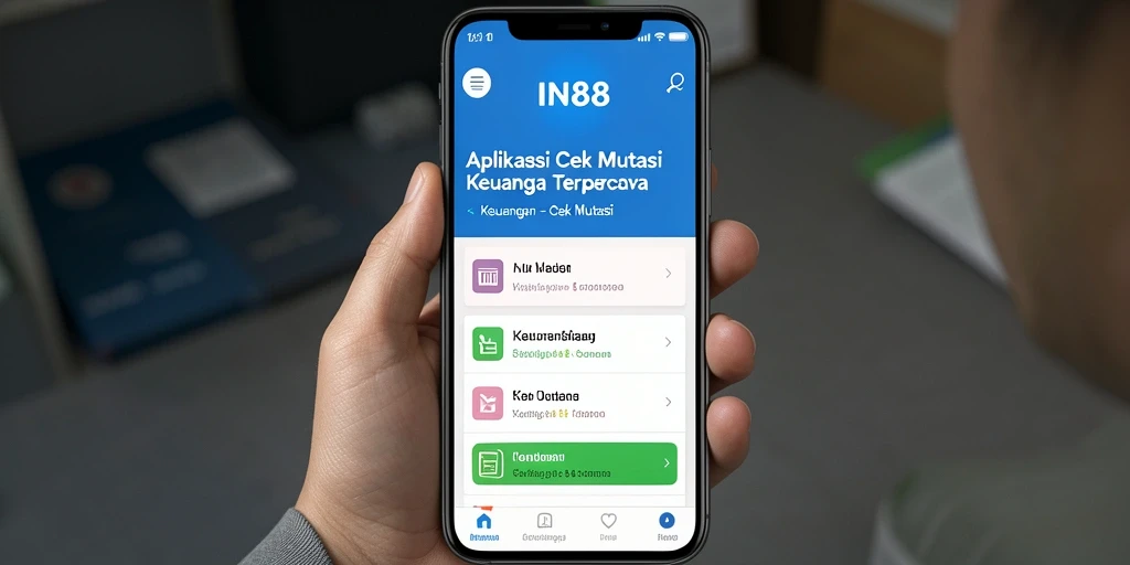 Antarmuka aplikasi IN88 untuk cek mutasi keuangan yang mudah digunakan.