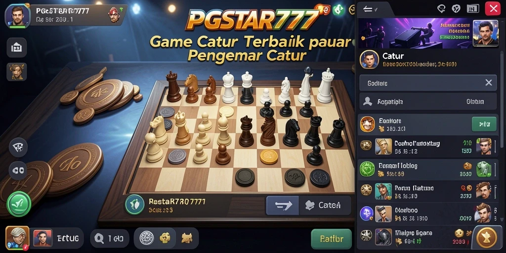 Tampilan antarmuka PGSTAR777 yang menarik dan fungsional saat bermain catur.