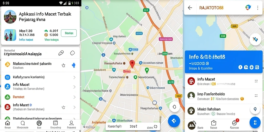 Tampilan antarmuka RAJATOTO88 yang menampilkan informasi lalu lintas dan cuaca.