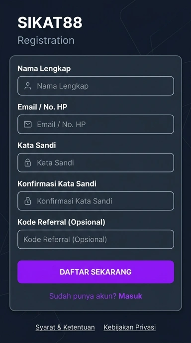 Buat Akun Baru di Sikat88 Mudah dan Cepat